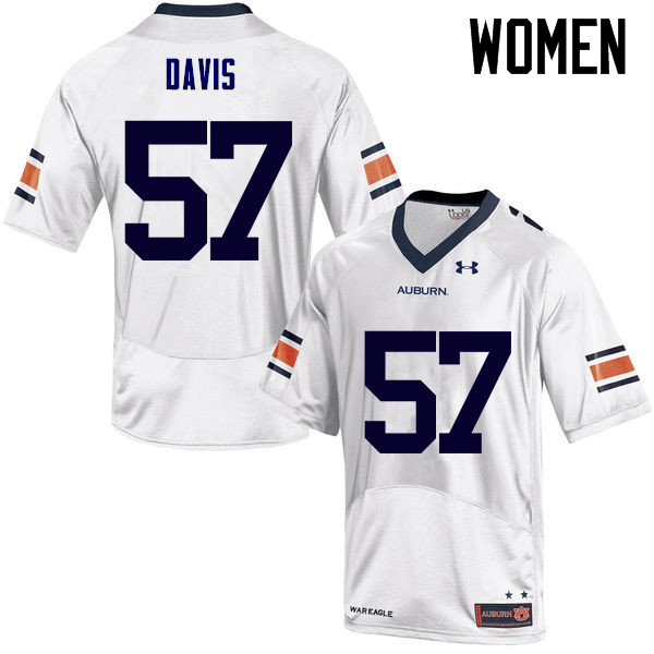 Women Auburn Tigers #57 Deshaun Davis College Football Jerseys Sale-White - Click Image to Close